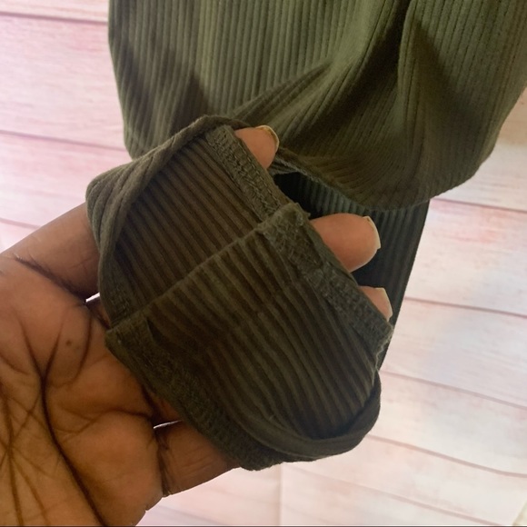 Loft Army Green Ribbed Bodysuit Small - Picture 5 of 5